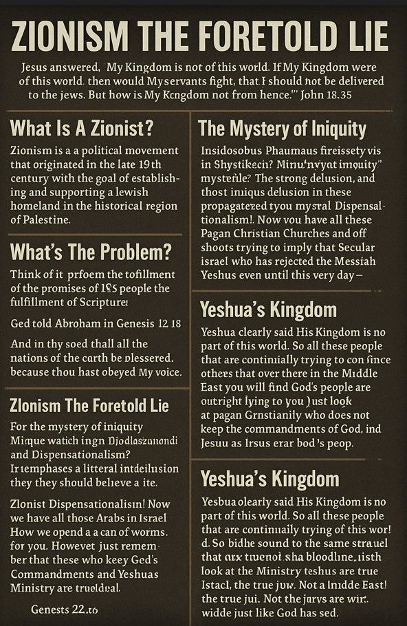 My Kingdom Is No Part Of This World A Zionist Problem